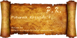 Pohanek Kristóf névjegykártya